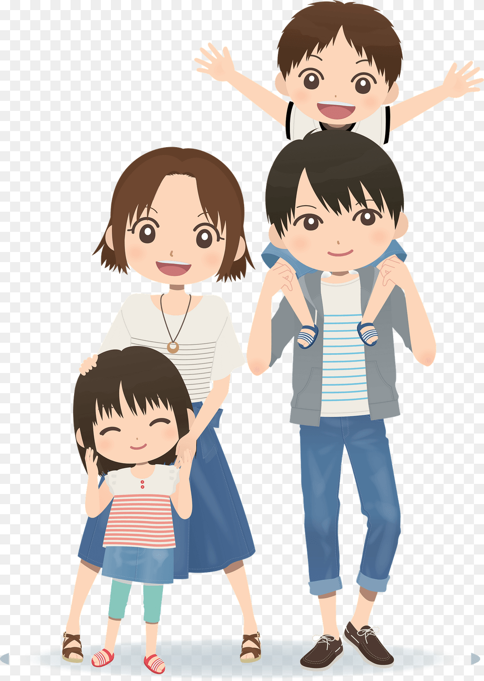 Family Of Four Clipart, Book, Comics, Publication, Person Free Transparent Png