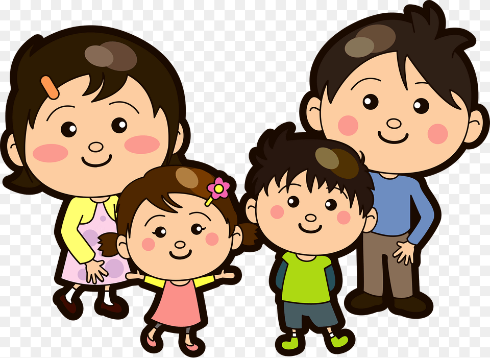 Family Of Four Clipart, Baby, Person, Face, Head Png