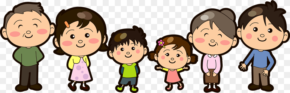 Family Of Six Dad Mom Four Kids Clipart, Baby, Person, Face, Head Free Png