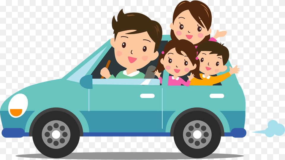 Family On A Road Trip Clipart, Baby, Person, Face, Head Png Image