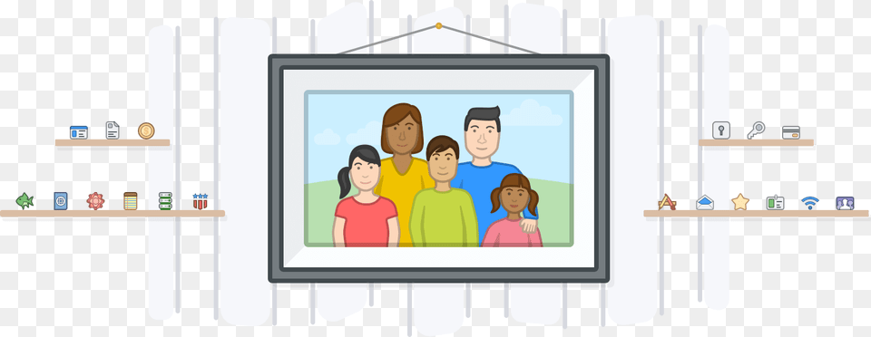 Family Portrait Cartoon, Person, Face, Head, Electronics Free Transparent Png