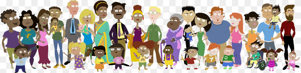 Family Portrait Cartoon, Person, Art, Face, Head Free Png Download