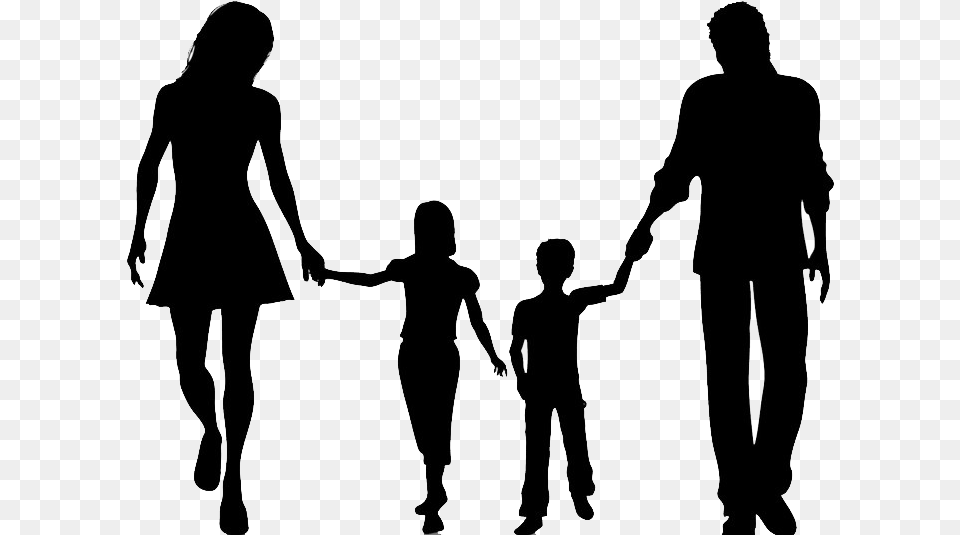 Family Reunion Silhouette Pic Silhouette Family Clipart Black And White, Body Part, Hand, Person, Adult Png