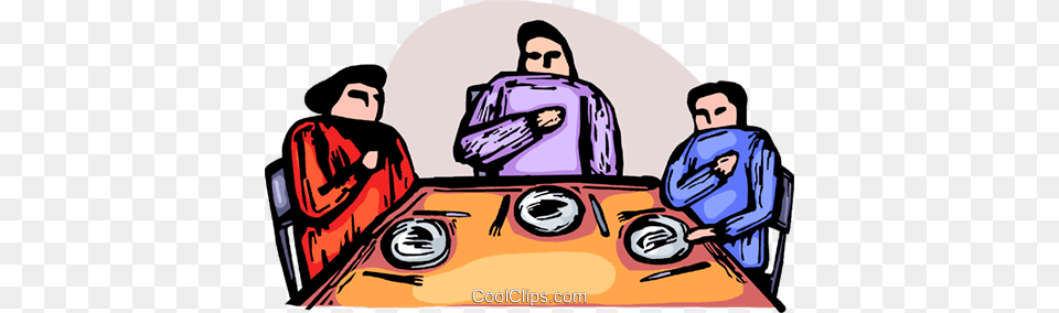 Family Saying Grace Before A Meal Royalty Vector Clip Art, Person, People, Publication, Book Free Transparent Png