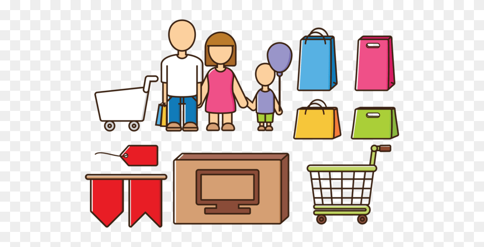 Family Shopping Vectors, Person, Boy, Child, Male Free Png