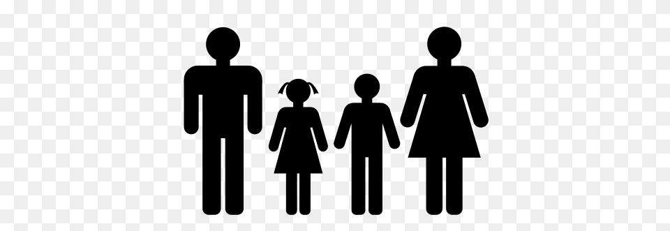 Family Silhouette, Gray Free Png