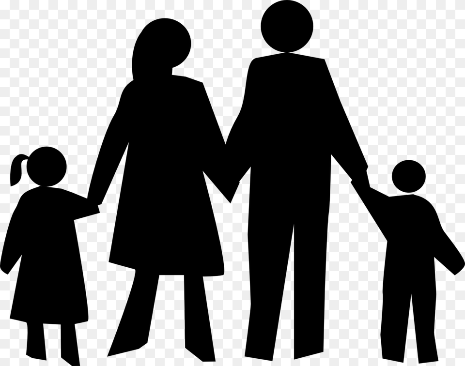 Family Silhouette Clip Art, Gray Png Image