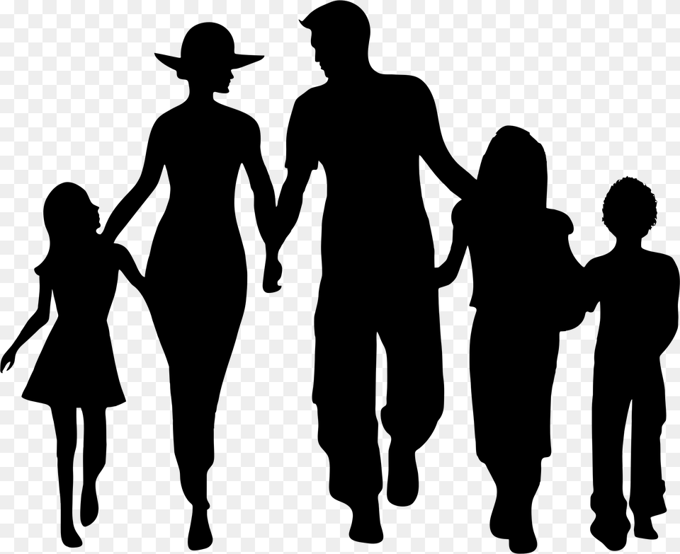 Family Silhouette Clip Art Love, Gray Free Png