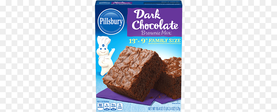 Family Size Dark Chocolate Brownie Mix Pillsbury Brownie Mix Chocolate Fudge 184 Oz Box, Cookie, Dessert, Food, Sweets Png Image