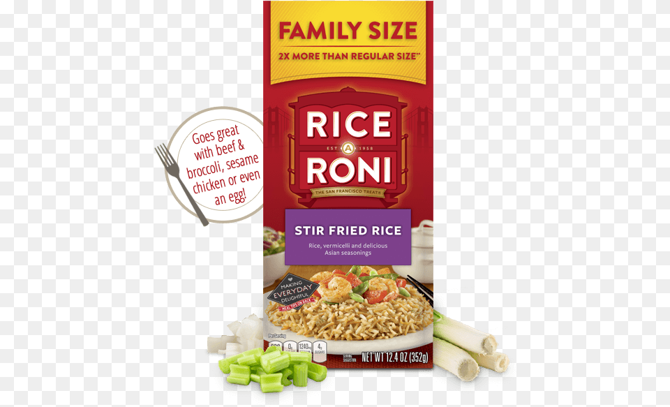 Family Size Stir Fried Rice Rice A Roni Stir Fried Rice, Advertisement, Poster, Food, Noodle Png Image