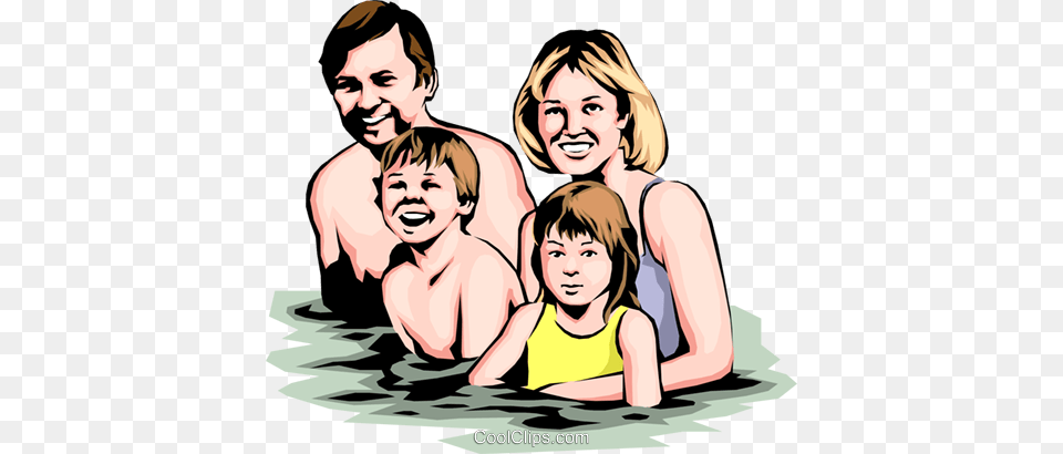 Family Swimming Royalty Vector Clip Art Illustration Family Swimming Clip Art, Water Sports, Photography, Person, People Free Png Download