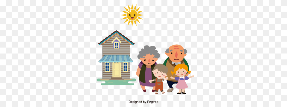 Family To See The Scenery Family Clipart Family Telescope, Architecture, Outdoors, Shelter, Building Free Png