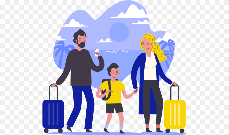 Family Travel Vector, Adult, Person, Man, Male Free Png Download
