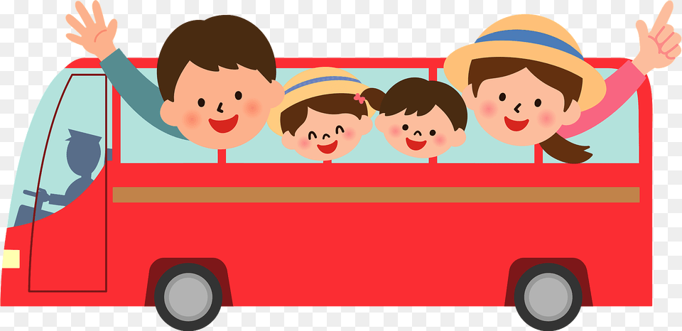 Family Traveling By Bus Clipart, Baby, Person, Transportation, Vehicle Png