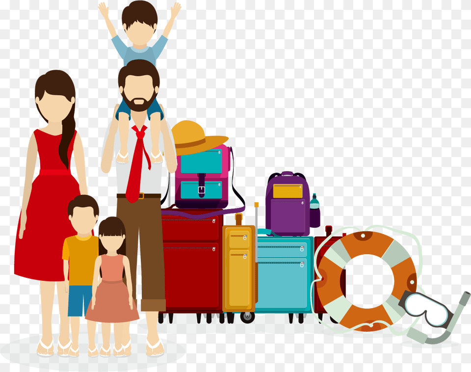 Family Traveling Vector Family Travel Vector, Person, Child, Female, Girl Free Png Download