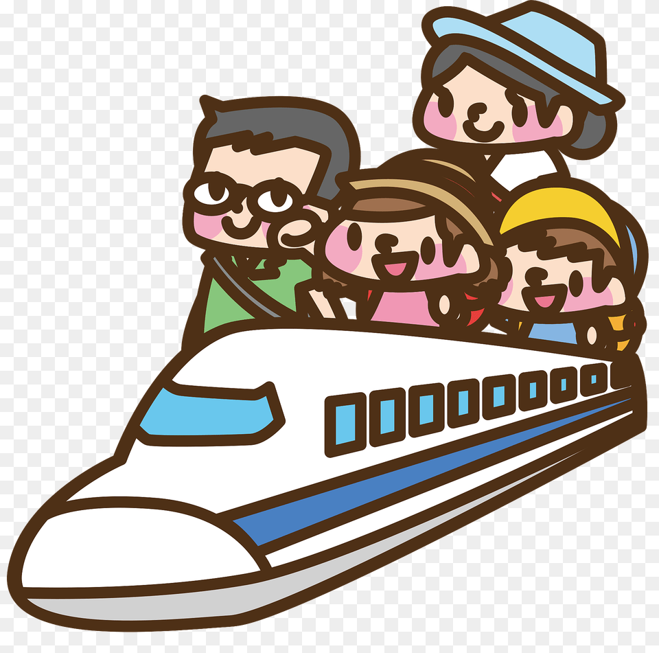 Family Travels On The Bullet Train Clipart, Bulldozer, Machine, Railway, Transportation Png Image