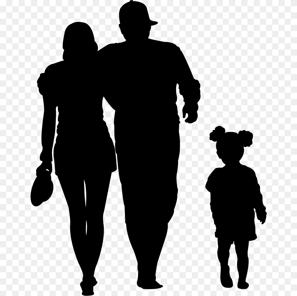 Family Walking Black Silhouette, Adult, Male, Man, Person Free Transparent Png