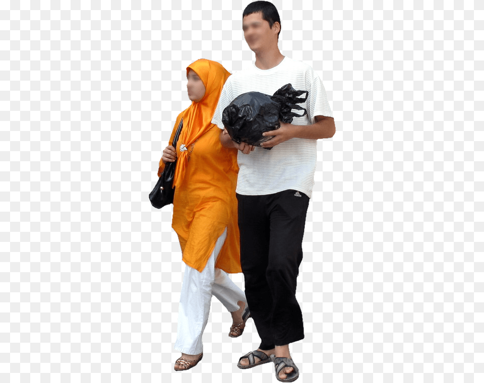 Family Walking Muslim Women Walking, Clothing, Shoe, Footwear, Male Free Png Download