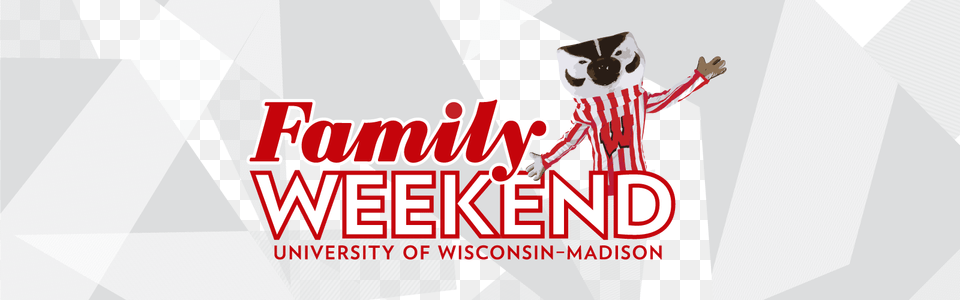 Family Weekend Logo With Bucky Badger Bucky Badger, People, Person, Advertisement, Poster Png