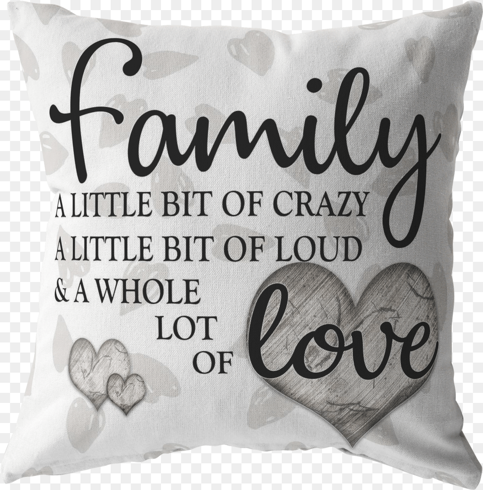 Family Whole Lot Of Love Hearts Background Pillow Cushion, Home Decor Png