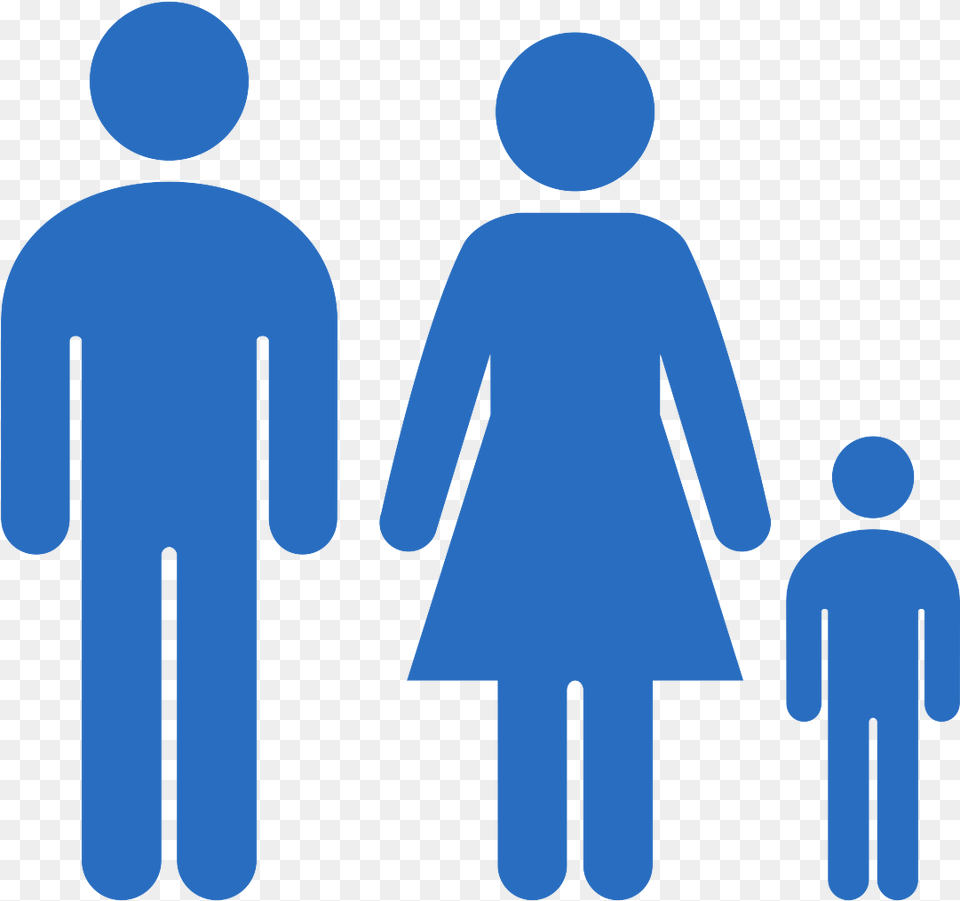 Family With A Household Icon With Color Clipart Man And Woman Stick Figure, Sign, Symbol, Clothing, Coat Free Transparent Png