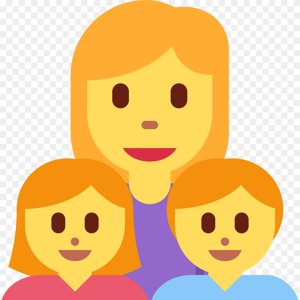 Family Woman Girl Boy Emoji Clipart, Face, Head, Person, Photography Png Image