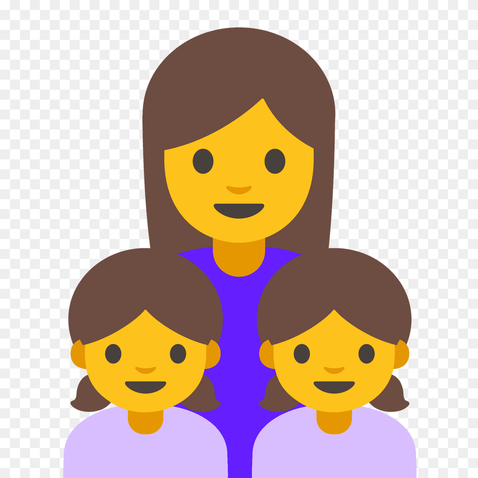 Family Woman Girl Girl Emoji Clipart, Baby, Person, Face, Head Png