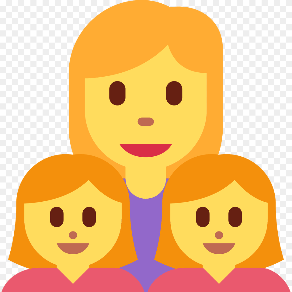 Family Woman Girl Girl Emoji Clipart, Face, Head, Person, Photography Free Png Download
