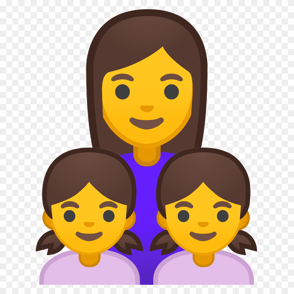 Family Woman Girl Girl Emoji Clipart, Face, Head, Person, Photography Png