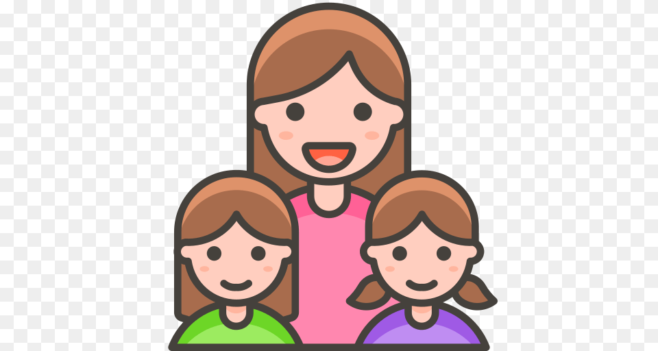 Family Woman Girl Girl Icon Of Vector Emoji, Face, Head, Person, Photography Png Image