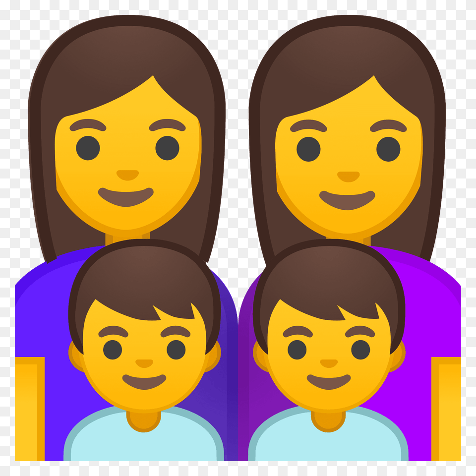 Family Woman Woman Boy Boy Emoji Clipart, Face, Head, Person, Photography Free Png