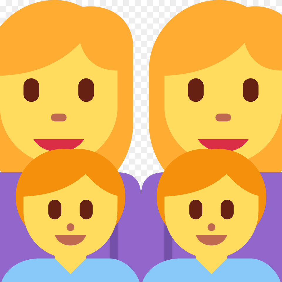 Family Woman Woman Boy Boy Emoji Clipart, Face, Head, Person, Baby Png Image