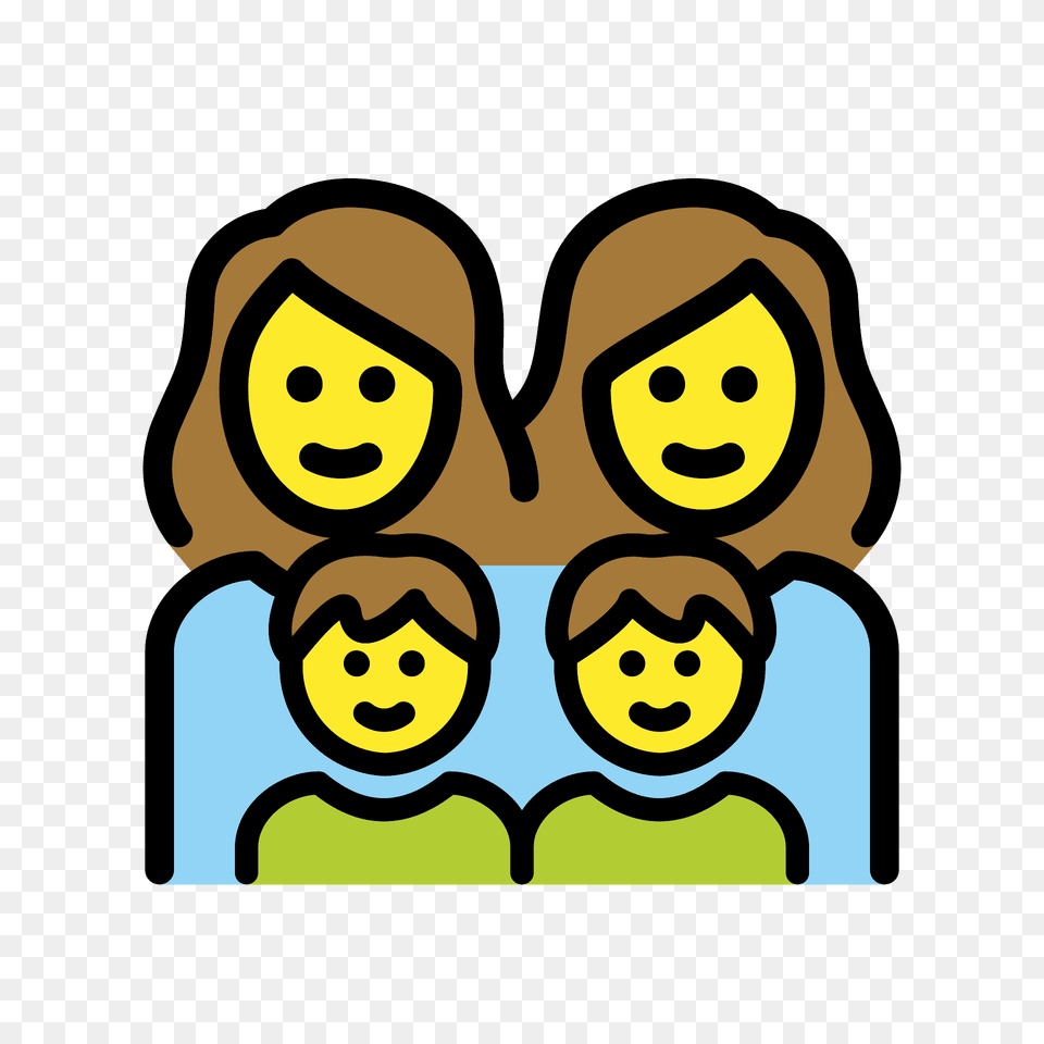 Family Woman Woman Boy Boy Emoji Clipart, Face, Head, Person, Baby Free Png Download