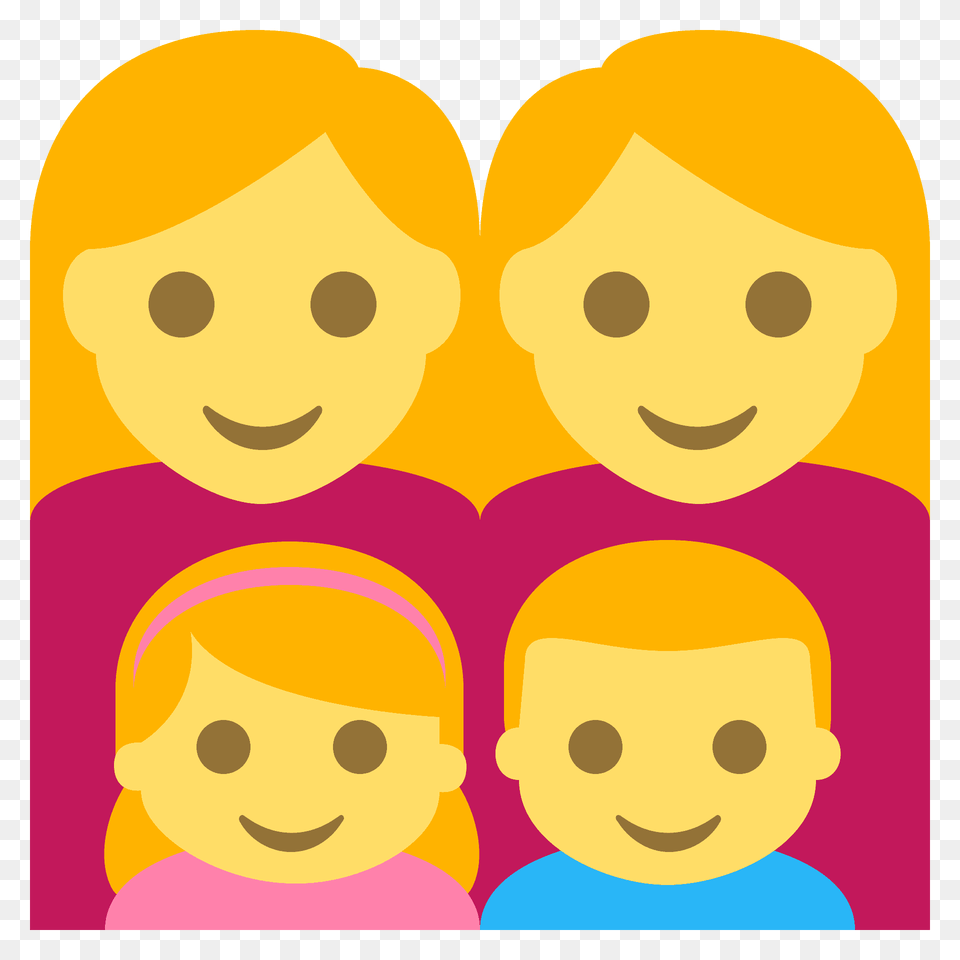 Family Woman Woman Girl Boy Emoji Clipart, Face, Head, Person, Baby Free Transparent Png