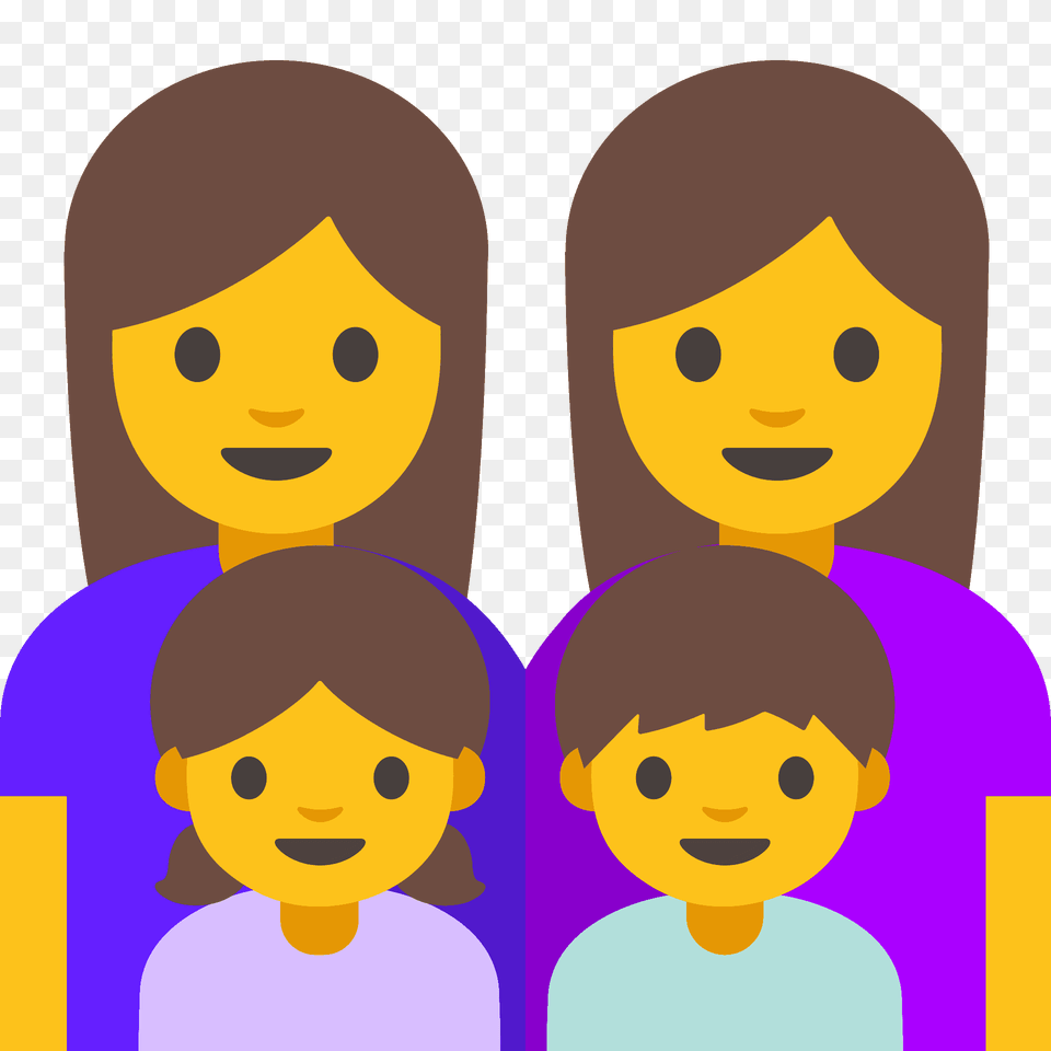 Family Woman Woman Girl Boy Emoji Clipart, Baby, Face, Head, Person Free Png Download