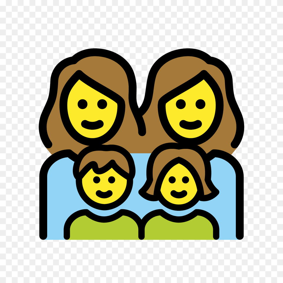 Family Woman Woman Girl Boy Emoji Clipart, Face, Head, Person, Baby Free Transparent Png