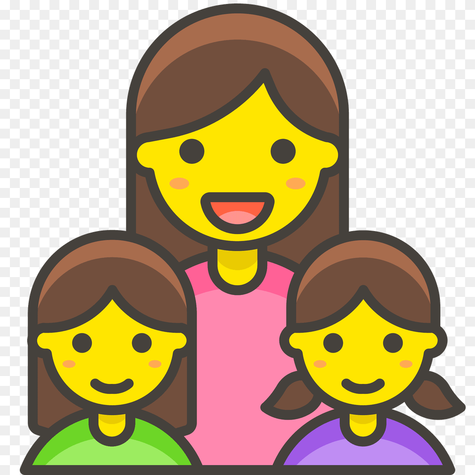 Family Woman Woman Girl Emoji Clipart, Face, Head, Person, Photography Png Image