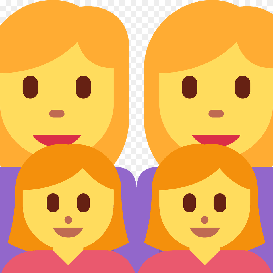 Family Woman Woman Girl Girl Emoji Clipart, Face, Head, Person, Baby Png