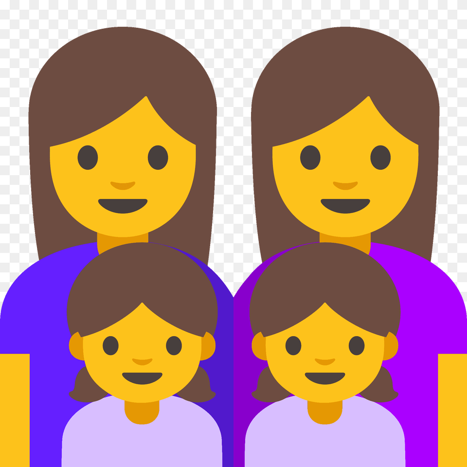Family Woman Woman Girl Girl Emoji Clipart, Baby, Person, Face, Head Png