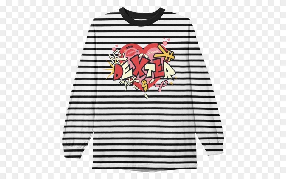 Famous Dex Heart Striped Ls, T-shirt, Clothing, Sleeve, Long Sleeve Png