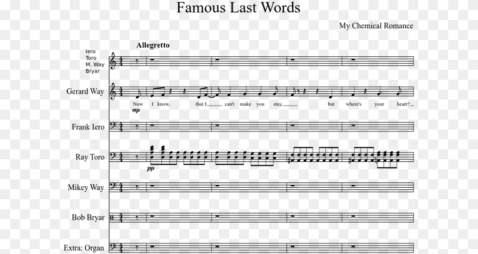 Famous Last Words Drum Sheet, Gray Free Png