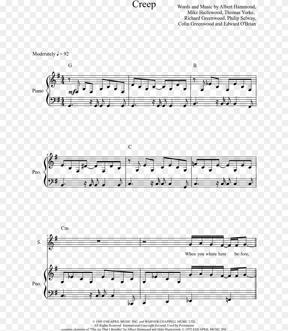 Famous Mason Ramsey Piano Sheet Music, Gray Free Png