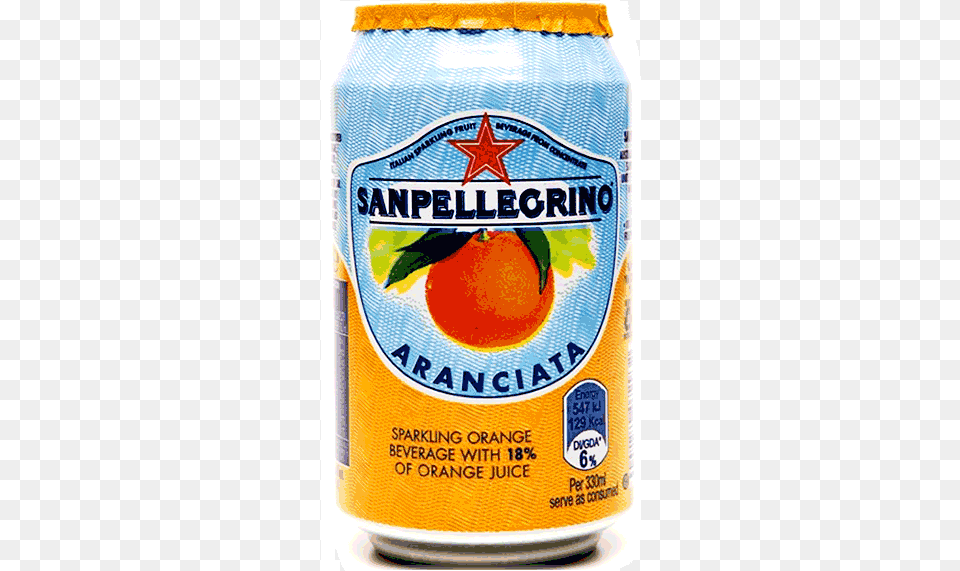 Famous Sodas San Pellegrino Orange, Tin, Can, Alcohol, Beer Free Transparent Png