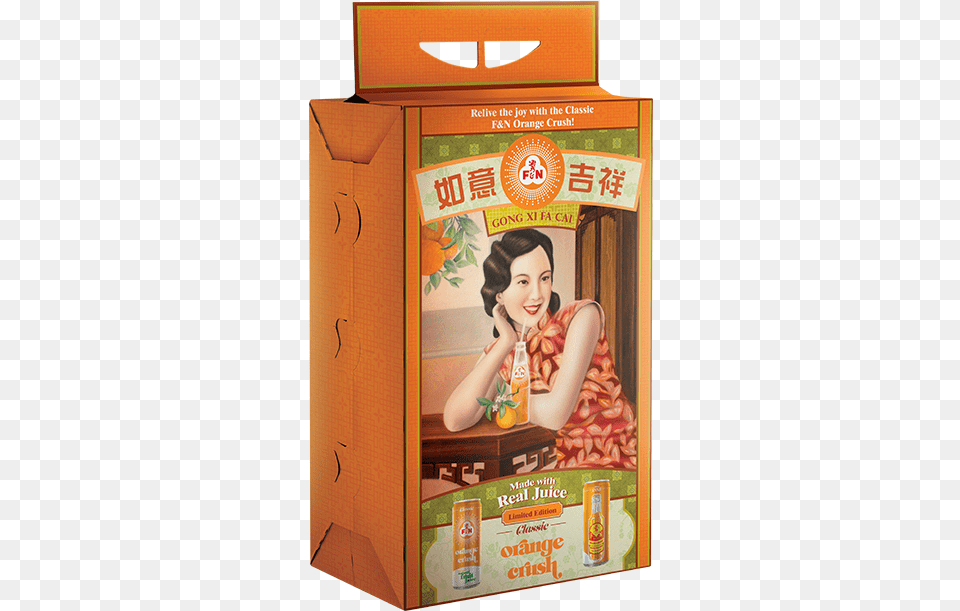 Fampn Jumped Into Retro Marketing By Bring Back The Classic Fampn Orange Crush Limited Edition Classic, Person, Box, Cardboard, Carton Free Png
