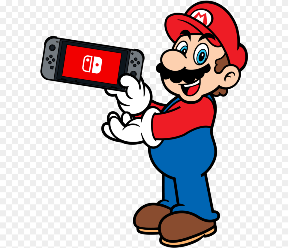 Fan Art Of Mario Characters Using The Nintendo Switch Mario X Nintendo Switch, Baby, Person, Face, Head Free Png Download