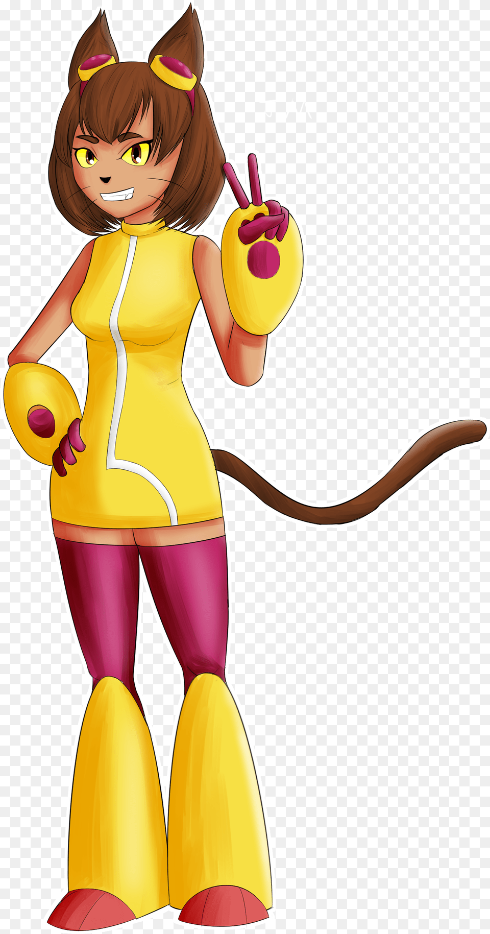 Fan Art Of Rubberross S Cat Girl Cartoon, Costume, Person, Clothing, Publication Free Transparent Png