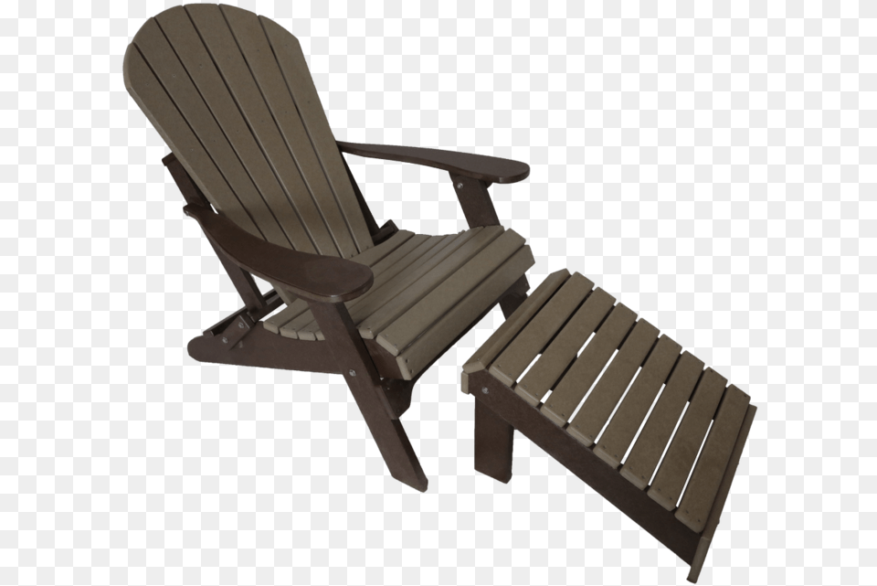 Fan Back Adirondack W Fixed Ottoman Sunlounger, Chair, Furniture Free Transparent Png