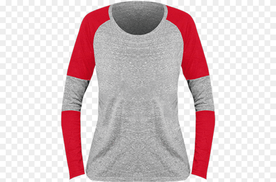 Fan Cloth Ladies Long Sleeve Tee Red, T-shirt, Clothing, Long Sleeve, Person Png Image