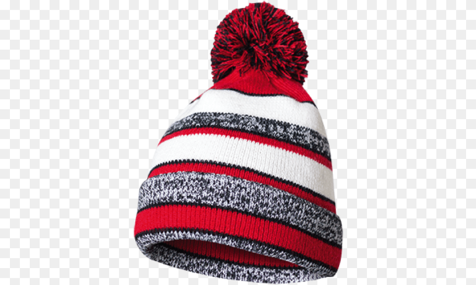 Fan Cloth Pom Beanie Red Beanie, Cap, Clothing, Hat, Hoodie Png Image