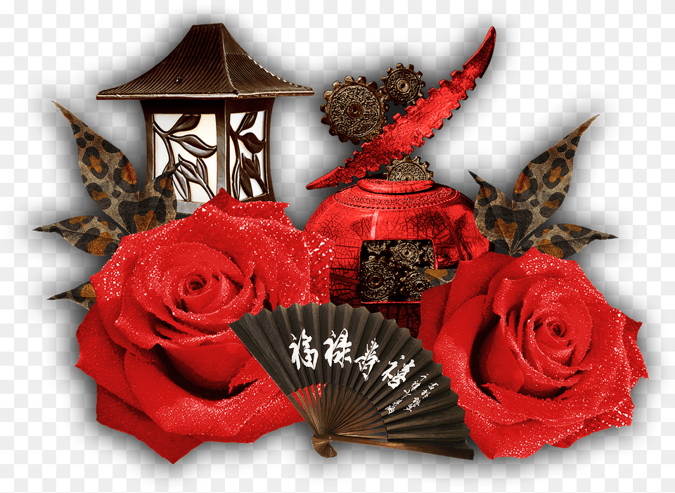 Fan Japanese Folding, Flower, Plant, Rose, Flower Arrangement Png